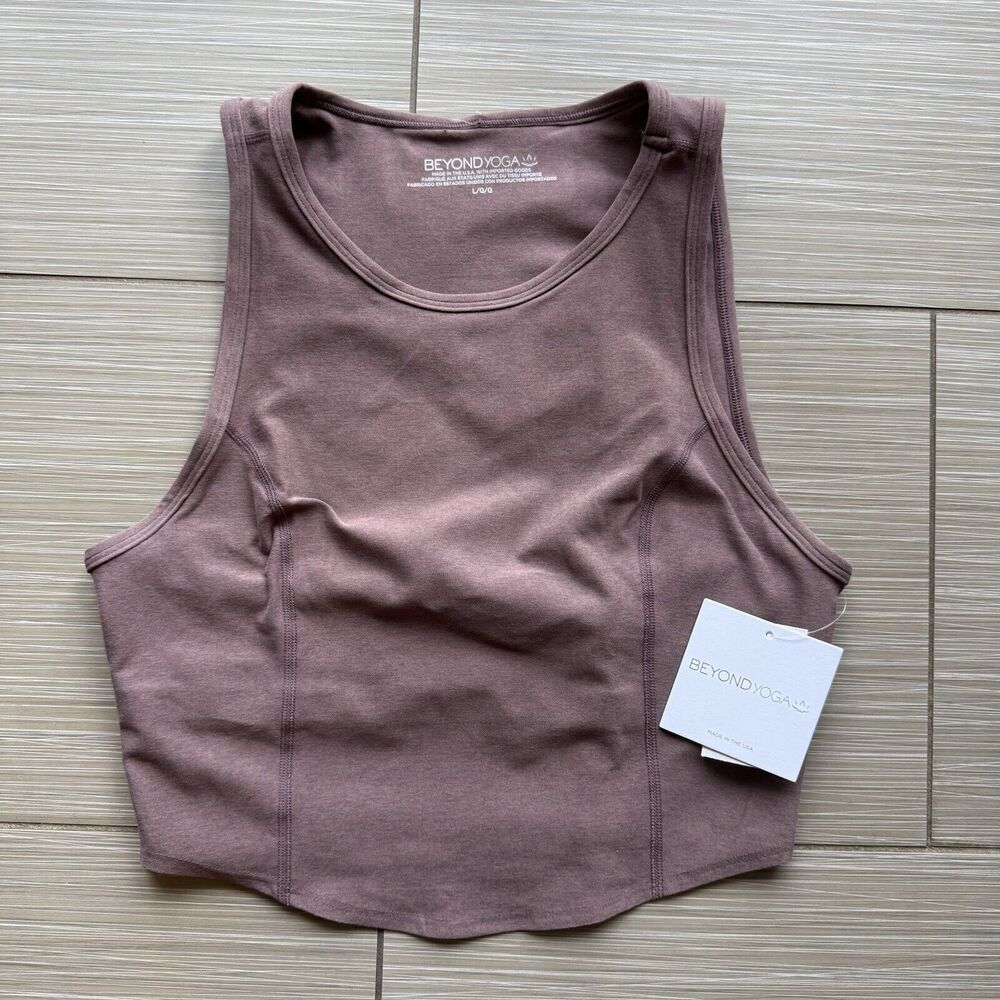 Beyond Yoga Spacedye Motivate Cropped Tank Top Large Soft Pink Sleeveless Crop